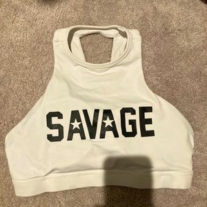 Savage barbell high neck sports bra